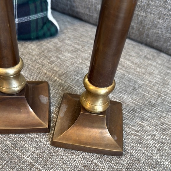 Rustic Brown and Gold Candle Accents solid brass - Picture 9 of 11